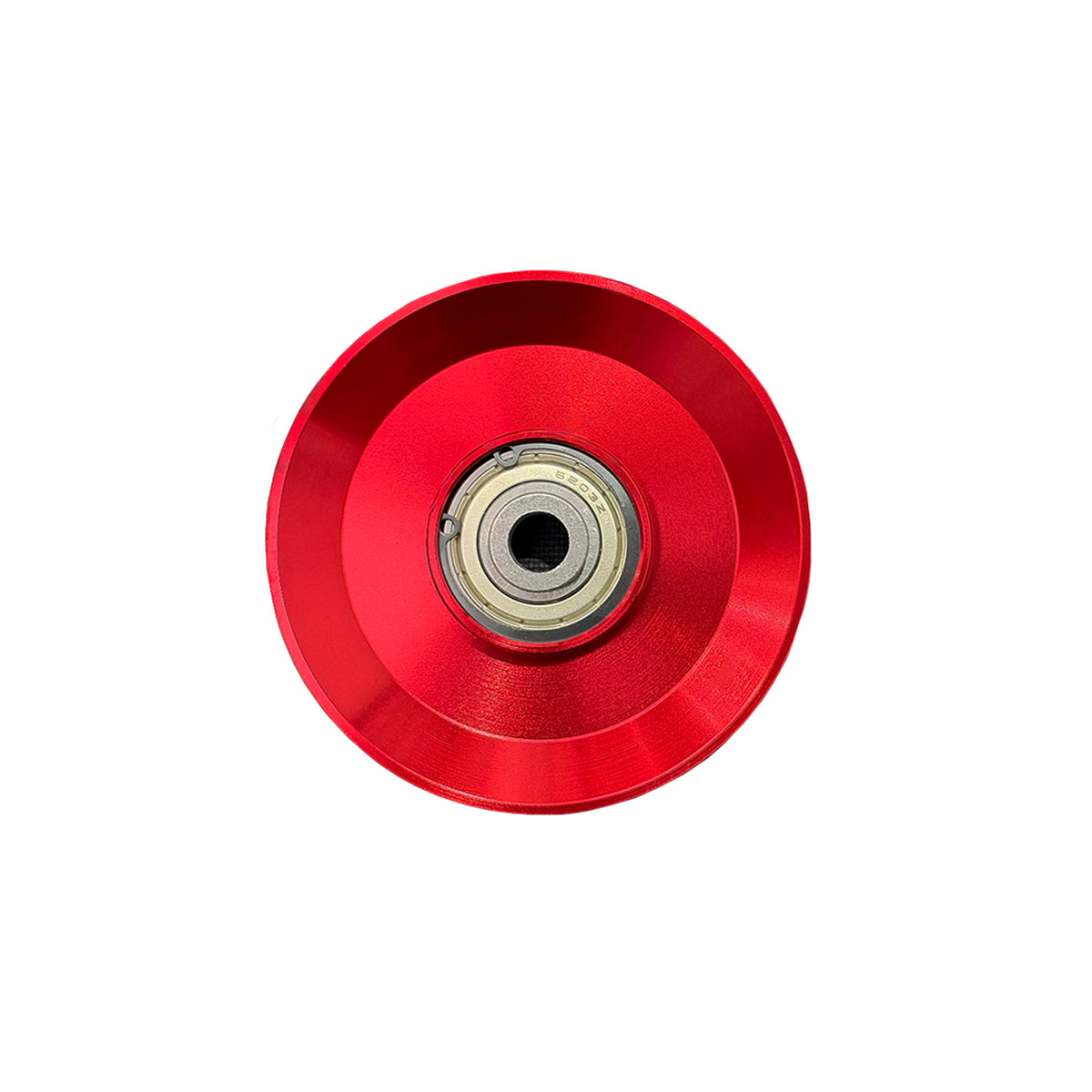 Red anodized aluminum cable pulley image
