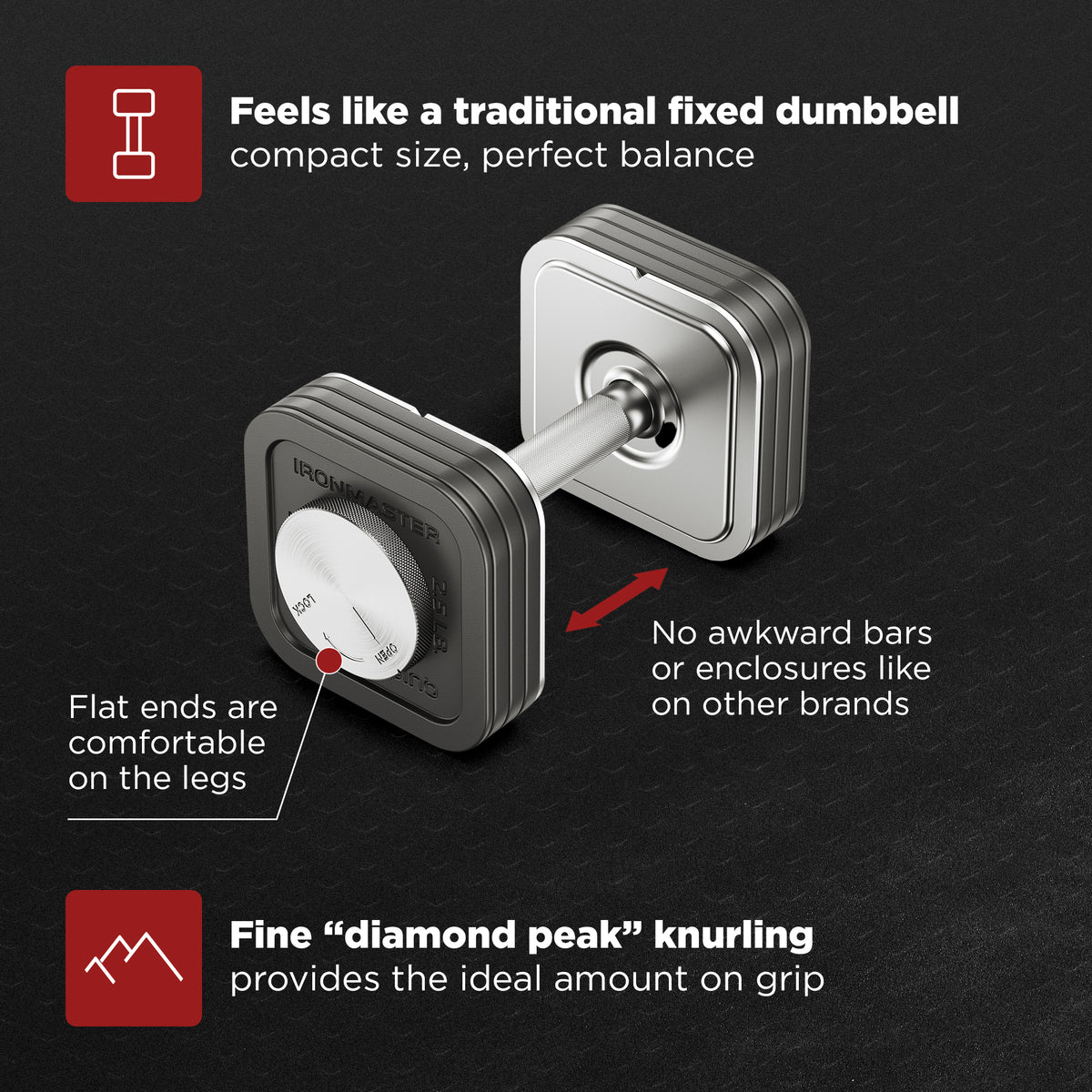 Quick-Lock Adjustable Dumbbell System 45 lb Set