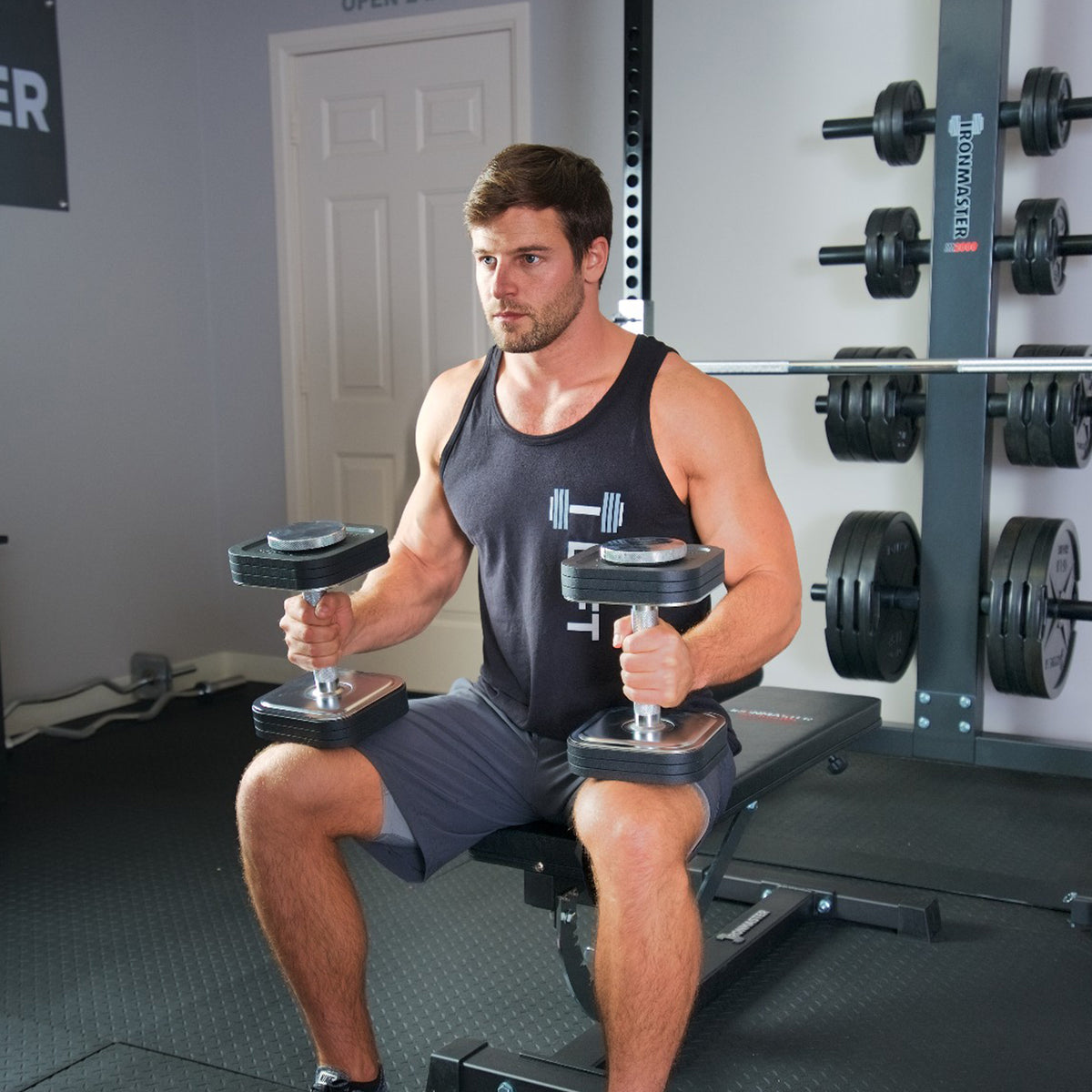 Quick-Lock Adjustable Dumbbell System 45 lb Set